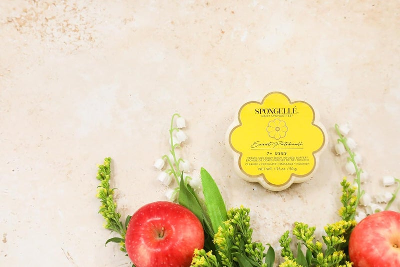 SPONGELLÉ Spongelle Sweet Patchouli Spongette Loofah Body Scrubber | Bath & Shower Loofah for Women | Body Scrubber Exfoliator with Body Wash Infused Sponge | 5+ uses | Warm Patchouli, Amber & Vanilla - Image 3
